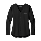 Port Authority Ladies Long Sleeve Button-Front Blouse.