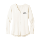Port Authority Ladies Long Sleeve Button-Front Blouse.